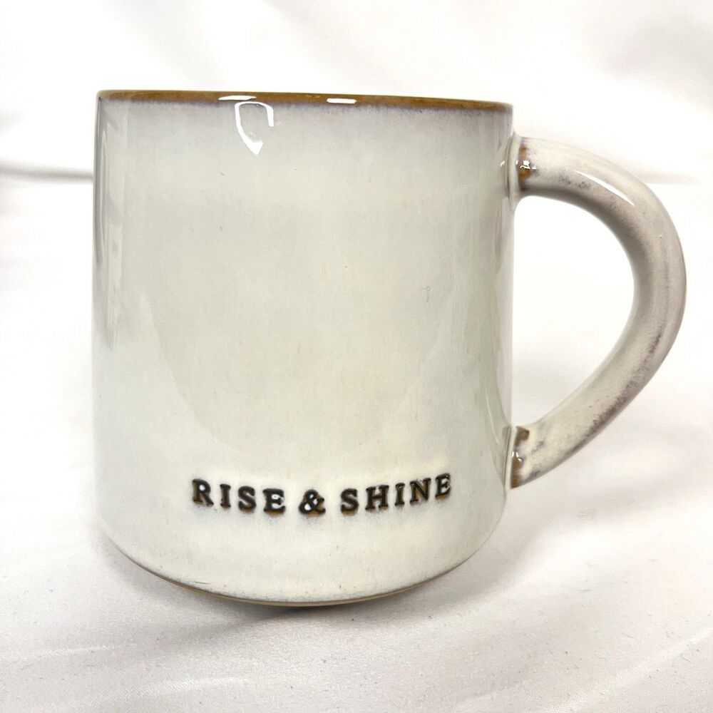 Hearth & Hand Magnolia “Rise and Shine” Coffee Tea Mug Taupe Stoneware Dish/Micr